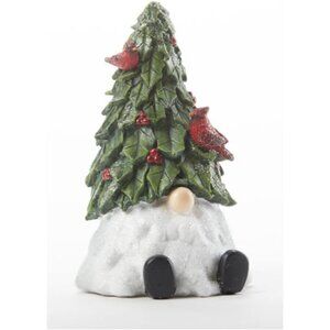 Delton Resin Sitting Tree Hat Gnome, 5.40-inch Height